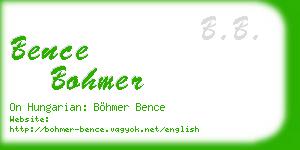 bence bohmer business card