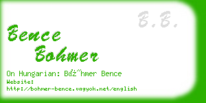 bence bohmer business card